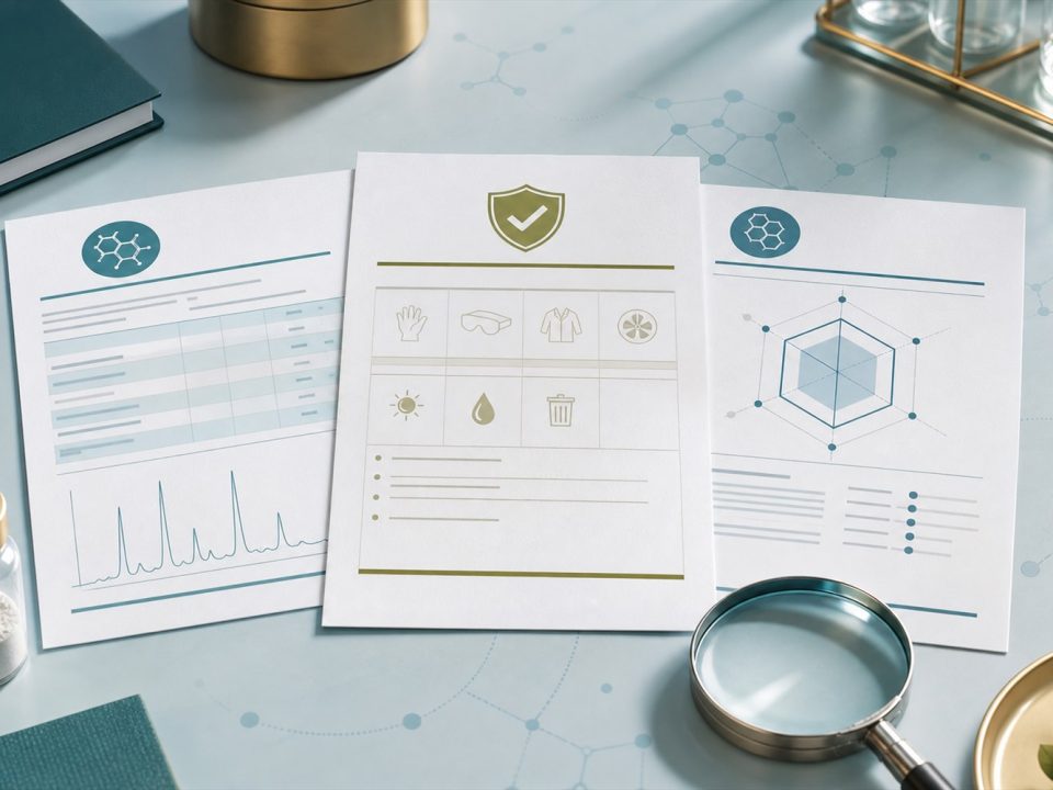 نمای مفهومی تطبیق اسناد COA، SDS و TDS برای بررسی مواد اولیه دارویی
